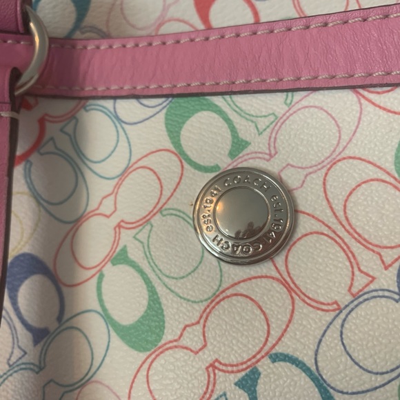 Leather Coach Monogram Handbag - Picture 3 of 9